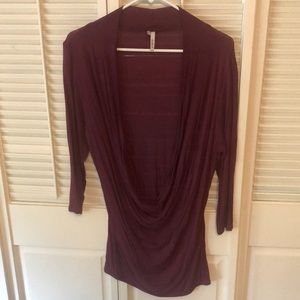 Purple Drape Front Blouse size Large studio Y